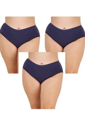 Jenni Women's 3-Pack Plus Size Cotton Hipster Panty, Nairobi Dusk Purple